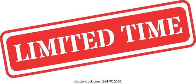 Red stamp with white text announcing limited time offer
