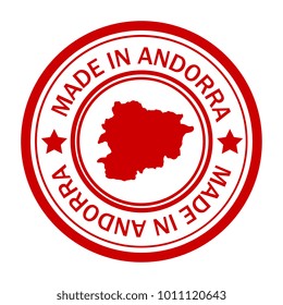 Red stamp wirh map of Andorra