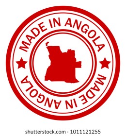 Red stamp wirh map of Angola