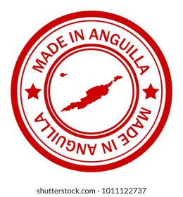 Red stamp wirh map of Anguilla