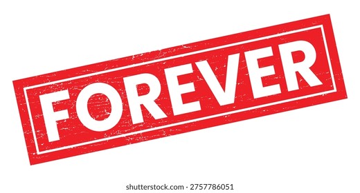 Red stamp with the word FOREVER in white letters