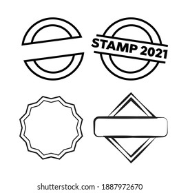 Red Stamps. Grunge Rubber Stamp. Circle Stamps 