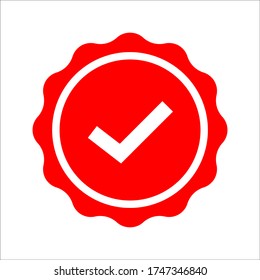 Red Stamps vector icon isolated on white background