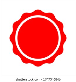 Icono vectorial de sellos rojos aislado en fondo blanco