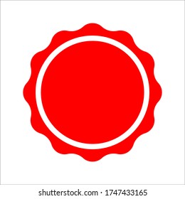 Icono vectorial de sellos rojos aislado en fondo blanco