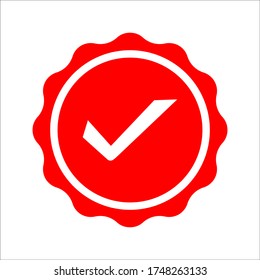 Red Stamps vector icon isolated on white background