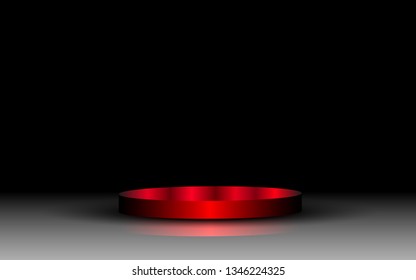 red stand in the studio room