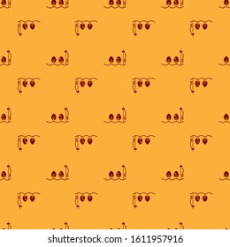 Red Standalone sensor and plant icon isolated seamless pattern on brown background.  Vector Illustration