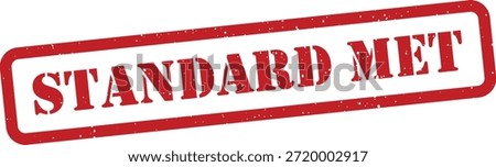 Red standard met stamp with distressed texture