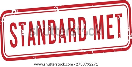 Red standard met stamp with distressed texture and white background