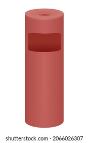 Red standing ashtray. vector illustration
