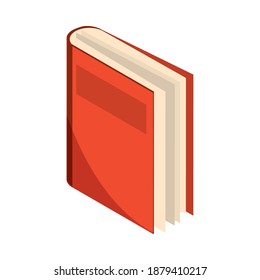 red standing close book reading and learning icon vector illustration