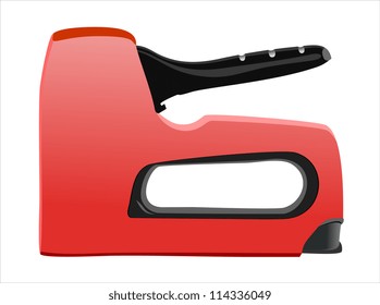 red stapler. isolated on white background