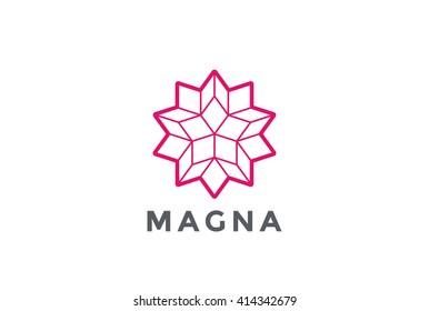 Red Star abstract Logo design vector template Linear style.
Gem Jewelry Business symbol Logotype concept lineart outlined icon.