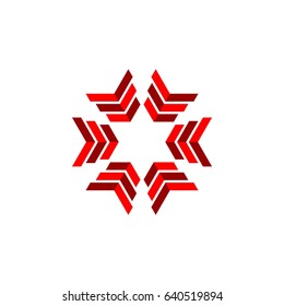 Red Star Arrows Logo Template Illustration Design. Vector EPS 10.