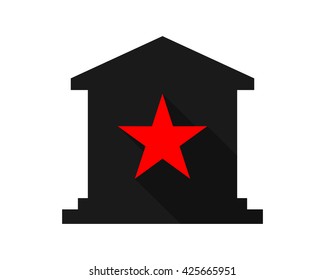 red star black house home silhouette image vector