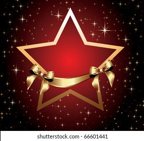 Red star with bow