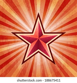 Red star burst army background