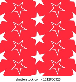 Red Star Christmas seamless pattern for use as wrapping paper gift,wallpaper or background