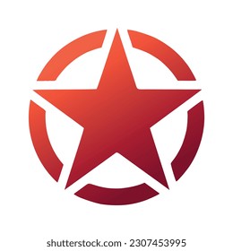 Red star in a circle