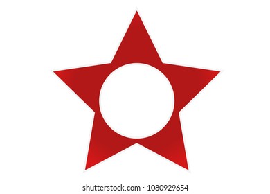 Red star with a circle in the middle.