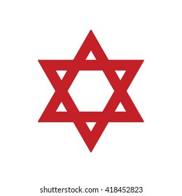 Red star of David vector icon
