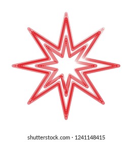 Red star design element isolated on white templte sign symbol icon vector decortive emblem