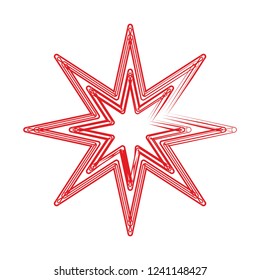 Red star design element isolated on white templte sign symbol icon vector decortive emblem