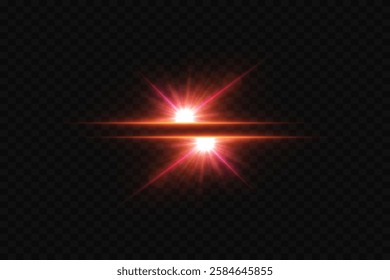 Red star flash, explosion light effect.