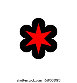 Red Star Flower Logo Template Illustration Design. Vector EPS 10.