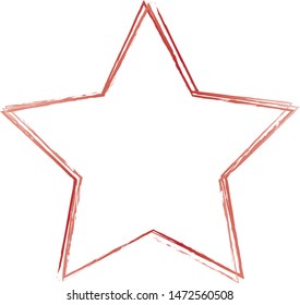 red star frame isolated on white background