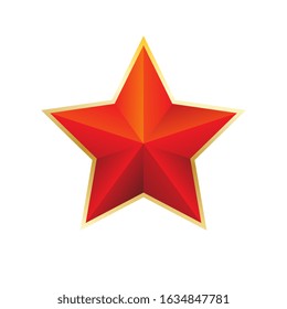 red star with golden borders on a white background