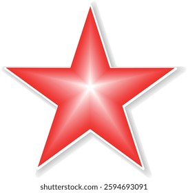 Red star. Golden Christmas star isolated on white background. Nice illustration of a 3d look Red star on white background. Star vector collection.