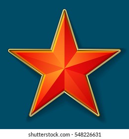 Red Star with golden frame