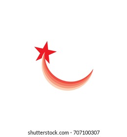 red star with gradient symbol vector