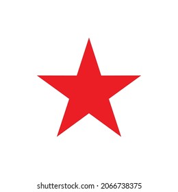 The Red Star. Heraldic sign, five-pointed star. The symbol of the Red Army. Isolated icon on white background. Vector pictogram.
