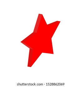 Red Star icon isolated on white background. Calendar icon. 3d isometric vector. Social media like vector icon. Web Design Graphic. Vector illustration EPS 10
