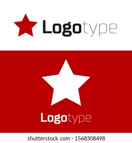 Red Star icon isolated on white background. Favorite, best rating, award symbol. Logo design template element. Vector Illustration