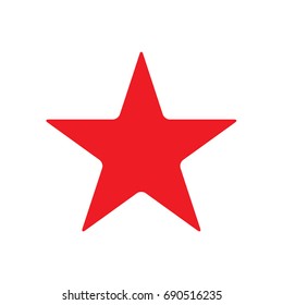 Red star icon. Vector