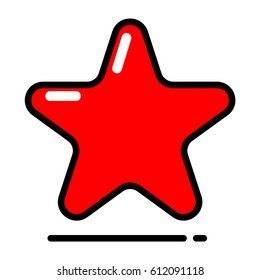 Red star icon vector, favorite, best rating, Award symbol isolated on white background. Trendy modern style for graphic design.