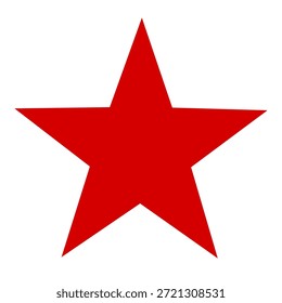 Ilustración vectorial roja del icono de la estrella aislada en el fondo blanco