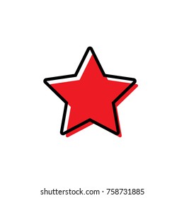 Red star icon vector illustration on white background