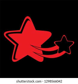 red star icon vector with red line isolated on black background. vector illustration design eps10  for app, web site, logo, decorative, wallpaper.