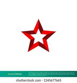 Red Star Icon Vector Logo Template Illustration Design. Vector EPS 10.