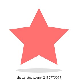 Red star icon vector on a white background.