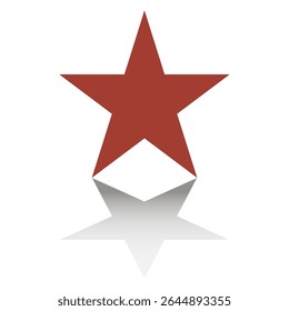 Red star illustration. Simple shape design. Glossy surface icon. Vector element symbol.
