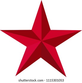 red star isolated on white ground