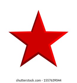 red star isolated on white background. vector illustration