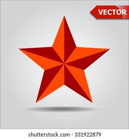 Red star isolated on white.