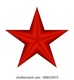 Red star isolated on white background - Vector
